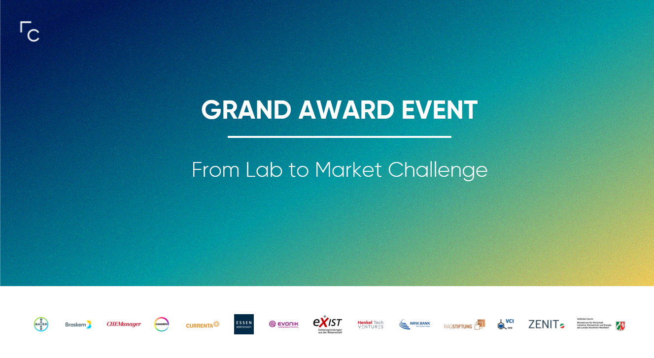 Logos der Sponsoren vom NRW.Europa vor Ort: GRAND AWARD EVENT - From Lab to Market Challenge